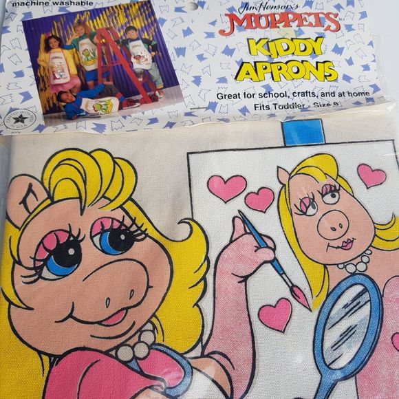 Vintage Miss Piggy Apron Smock Jim Henson's Muppets Toddler Size 8 NOS Unopened - Picture 8 of 8